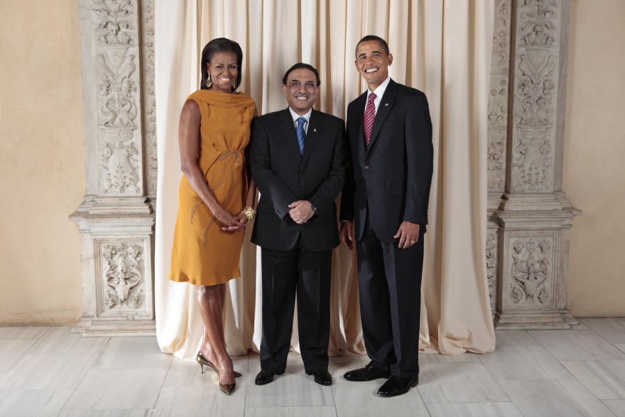 Asif Ali Zardari with Obamas