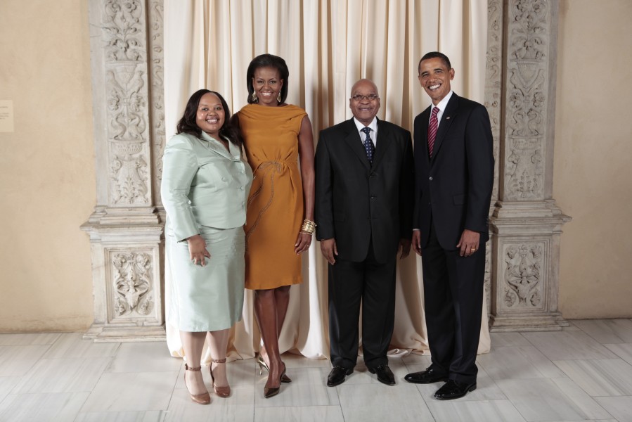 Jacob Zuma with Obamas