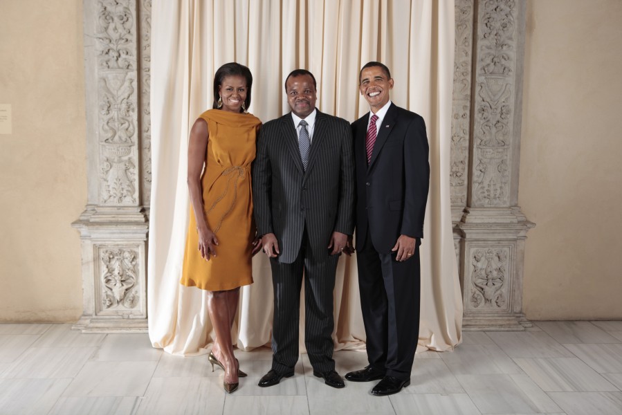 King Mswati III with Obamas