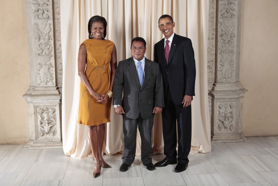 Marcus Stephen with Obamas