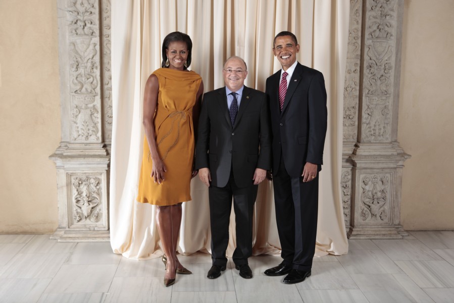 Xavier Espot Miro with Obamas
