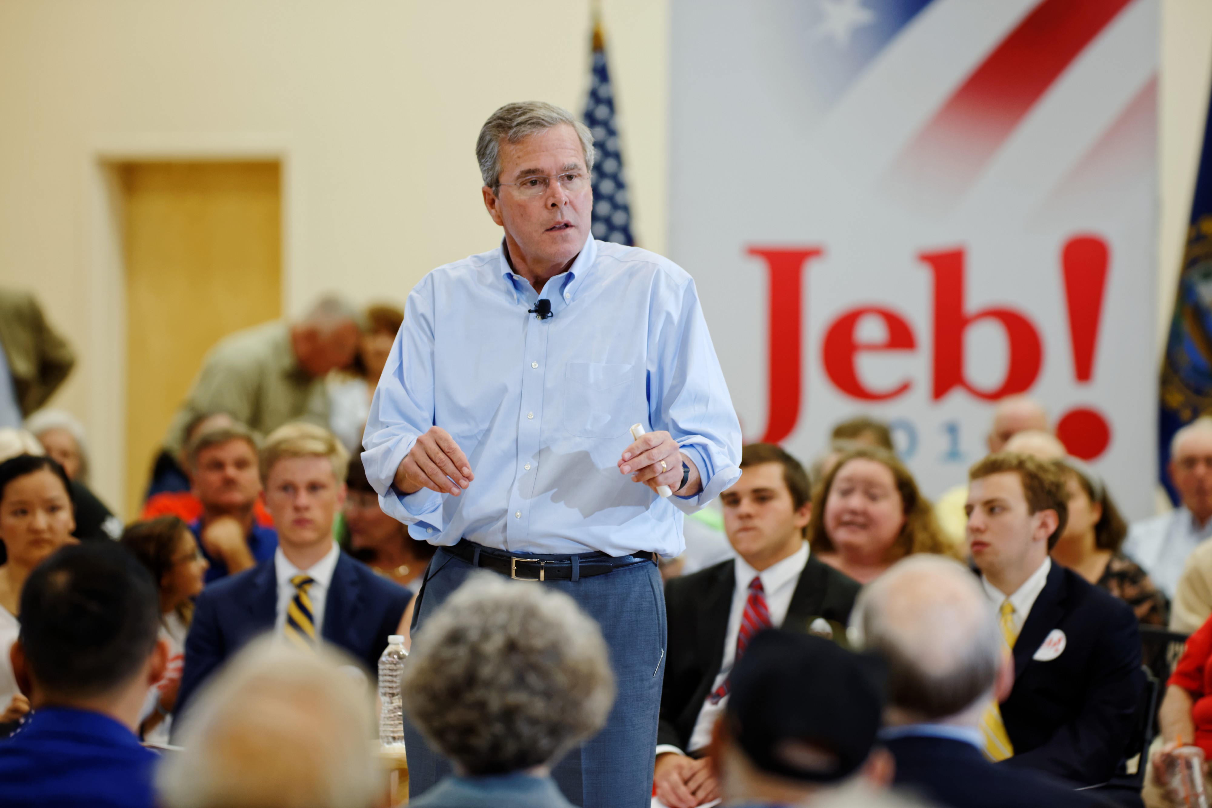 Governor of Florida Jeb Bush at TurboCam, Barrington, NH on August 32th by Michael Vadon