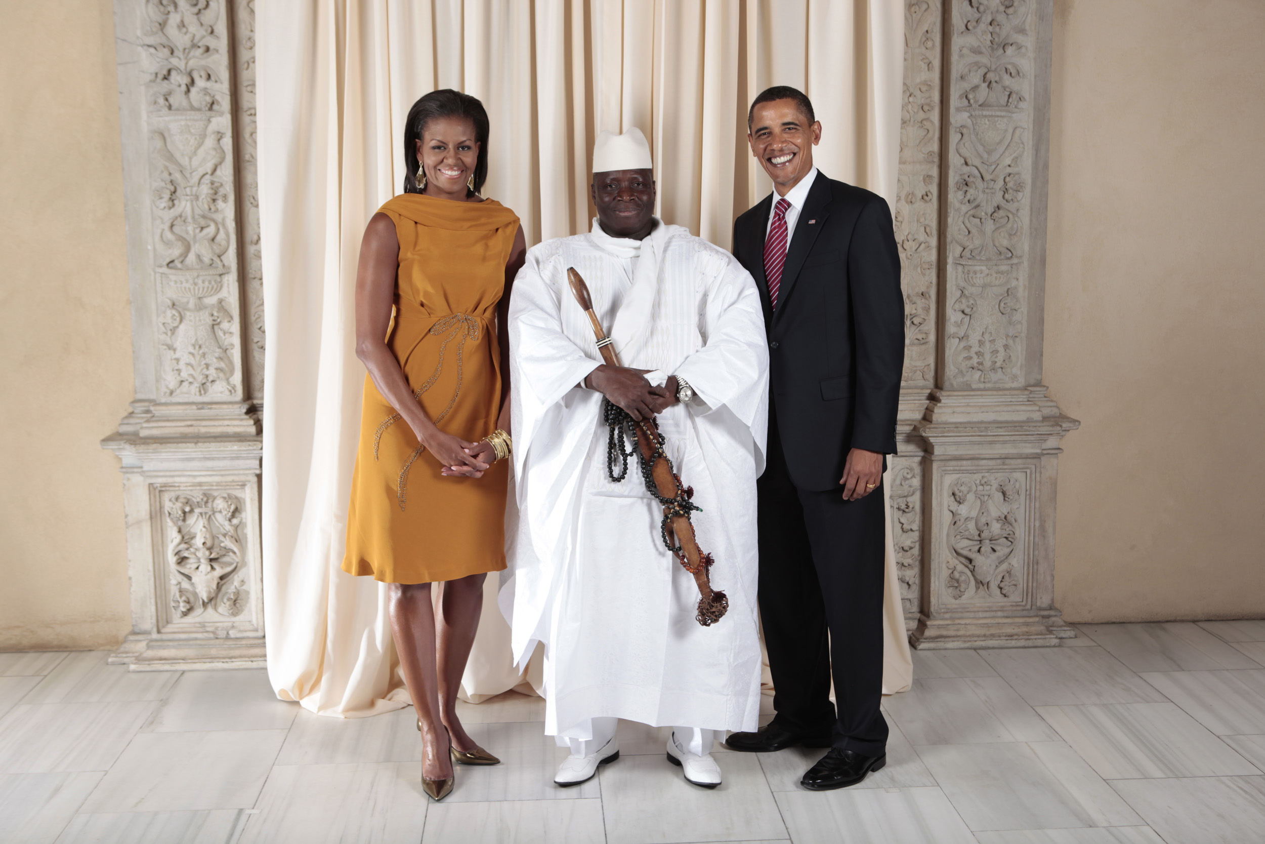 Yahya Jammeh with Obamas