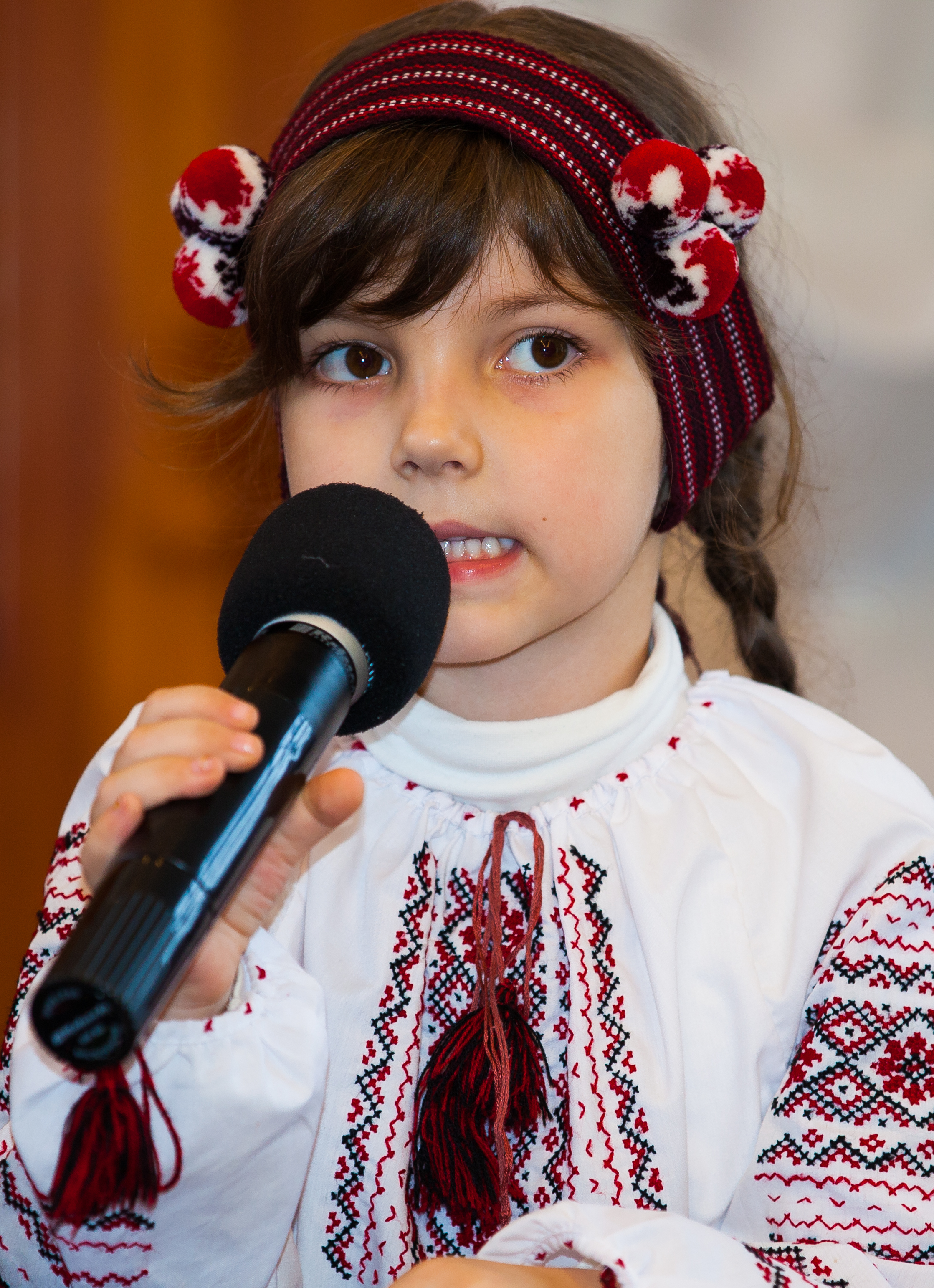 a cute brunette child girl in a Catholic kindergarten photographed in November 2013, picture 1