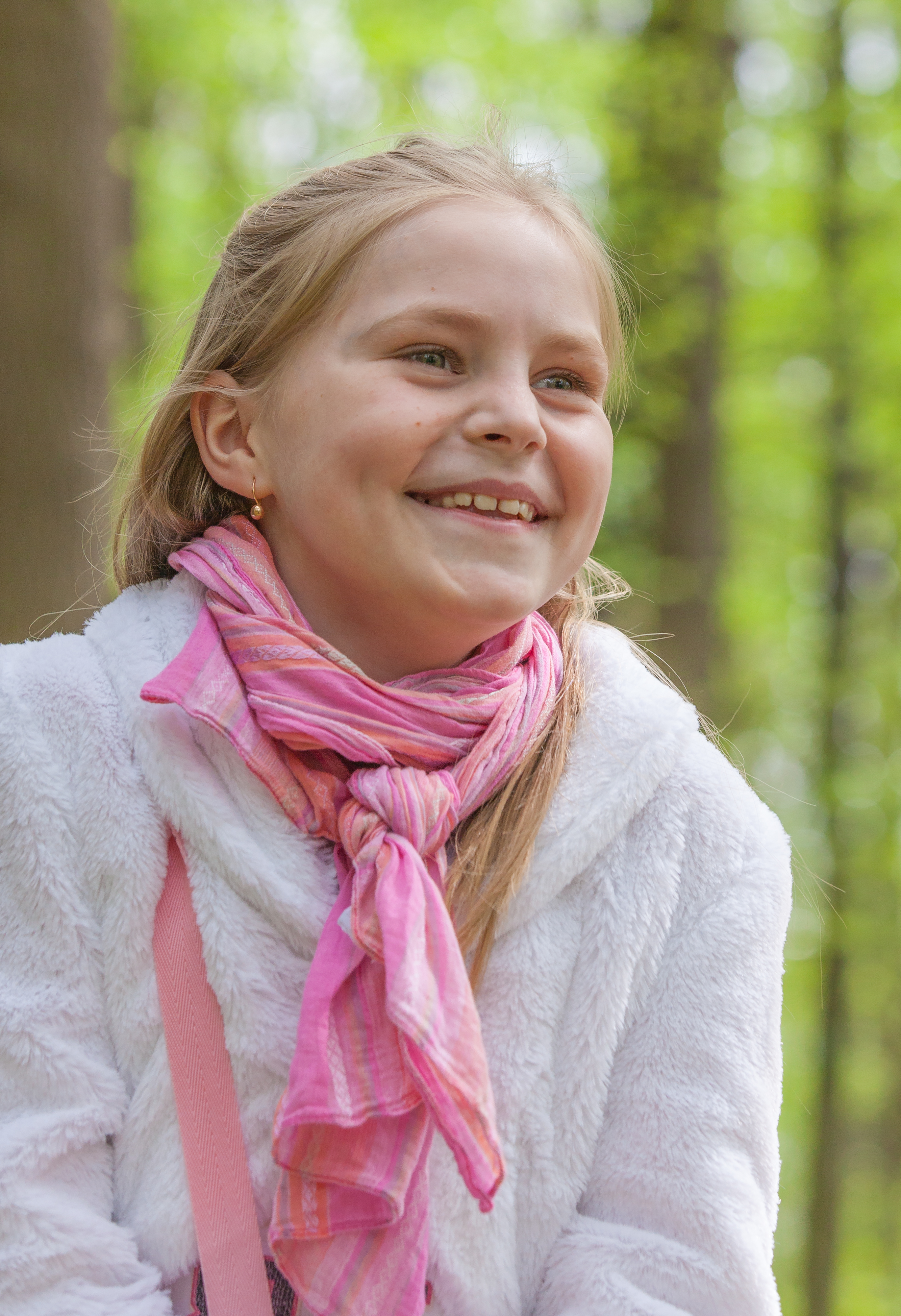 a cute Roman-Catholic blond child girl photographed in April 2014, portrait 7/29