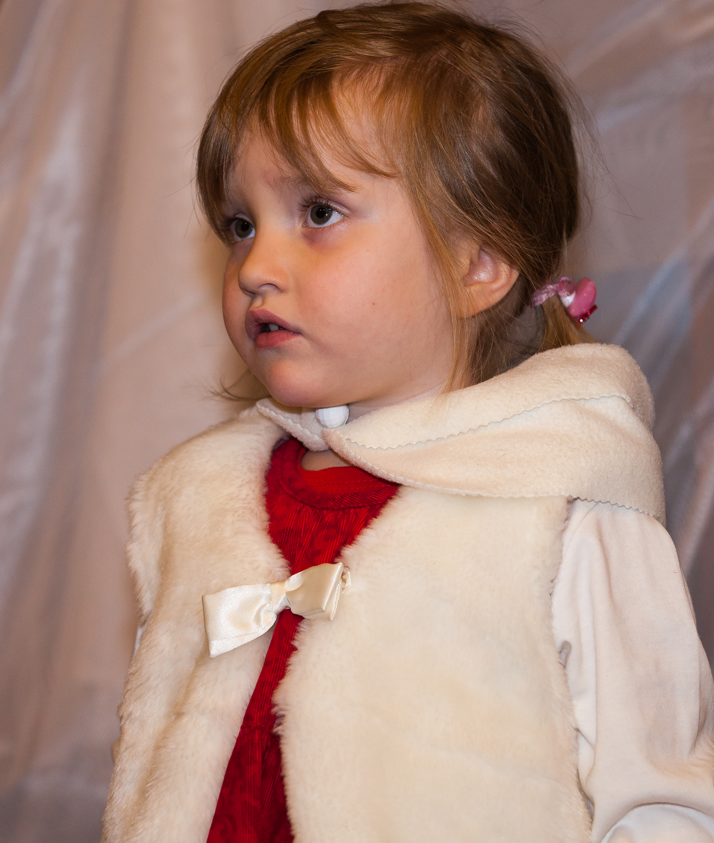 a young child girl in a Catholic kindergarten photographed in December 2013