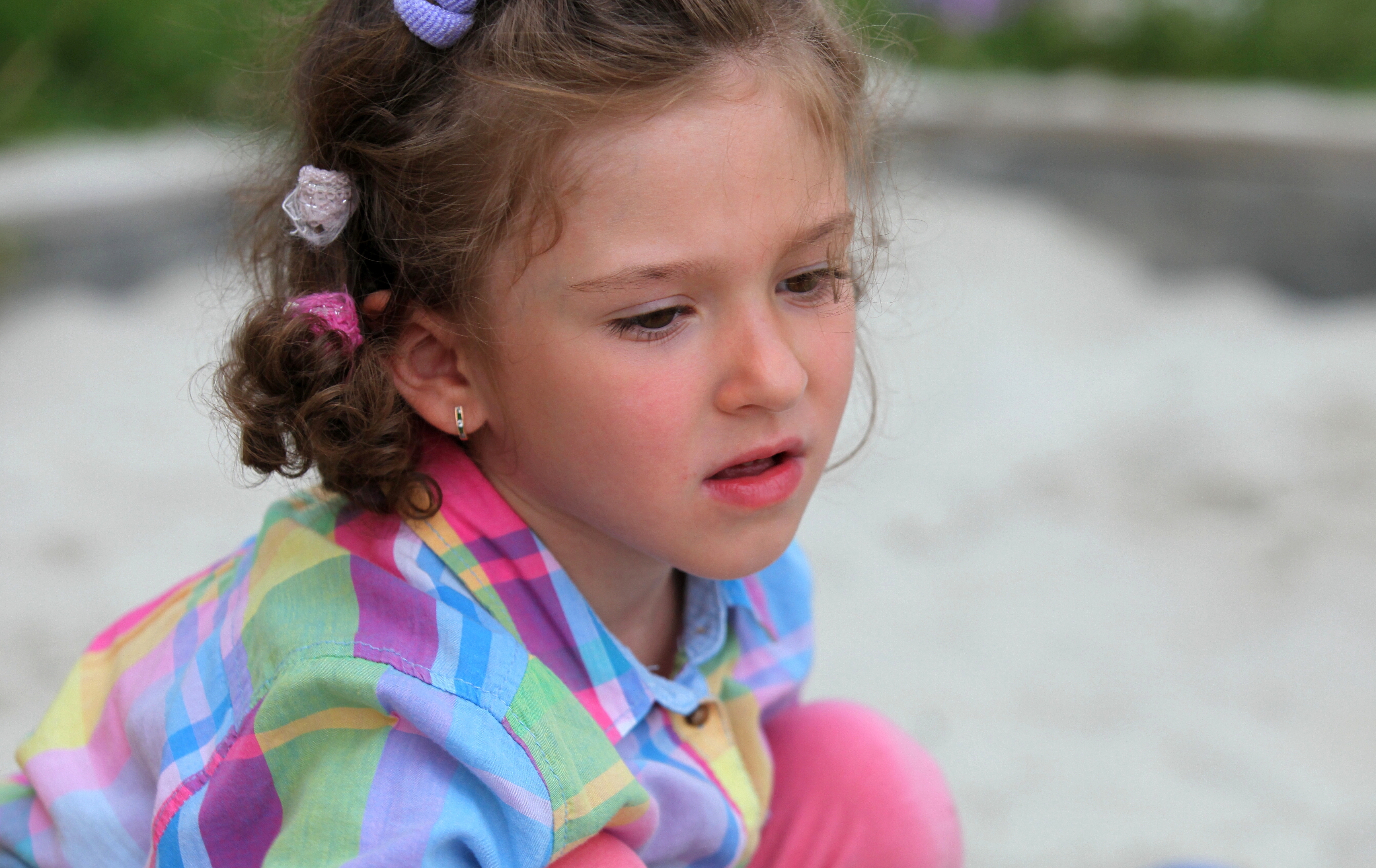 a sweet child girl in a Catholic camp, photographed in July 2013, portrait 2/14