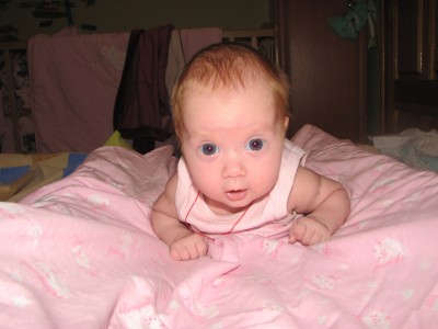 a cute funny baby girl