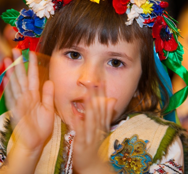 a cute brunette child girl in a Catholic kindergarten photographed in November 2013, picture 2