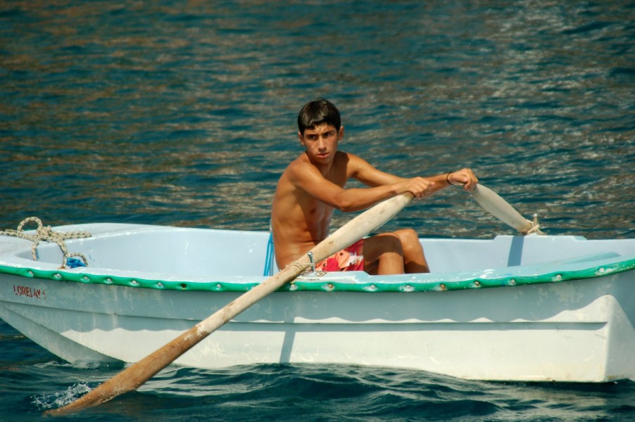 Boy rowing Turkey