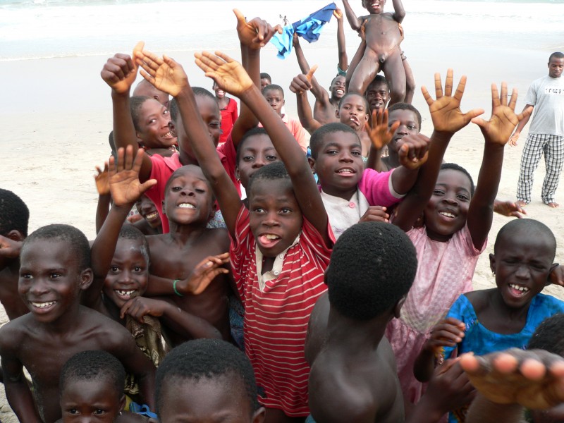 Children At Anamabu beach Ghana