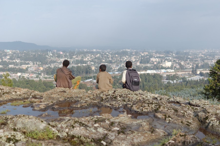 View towards Addis Ababa from Teneshu Akobera (Little Akobera) - panoramio