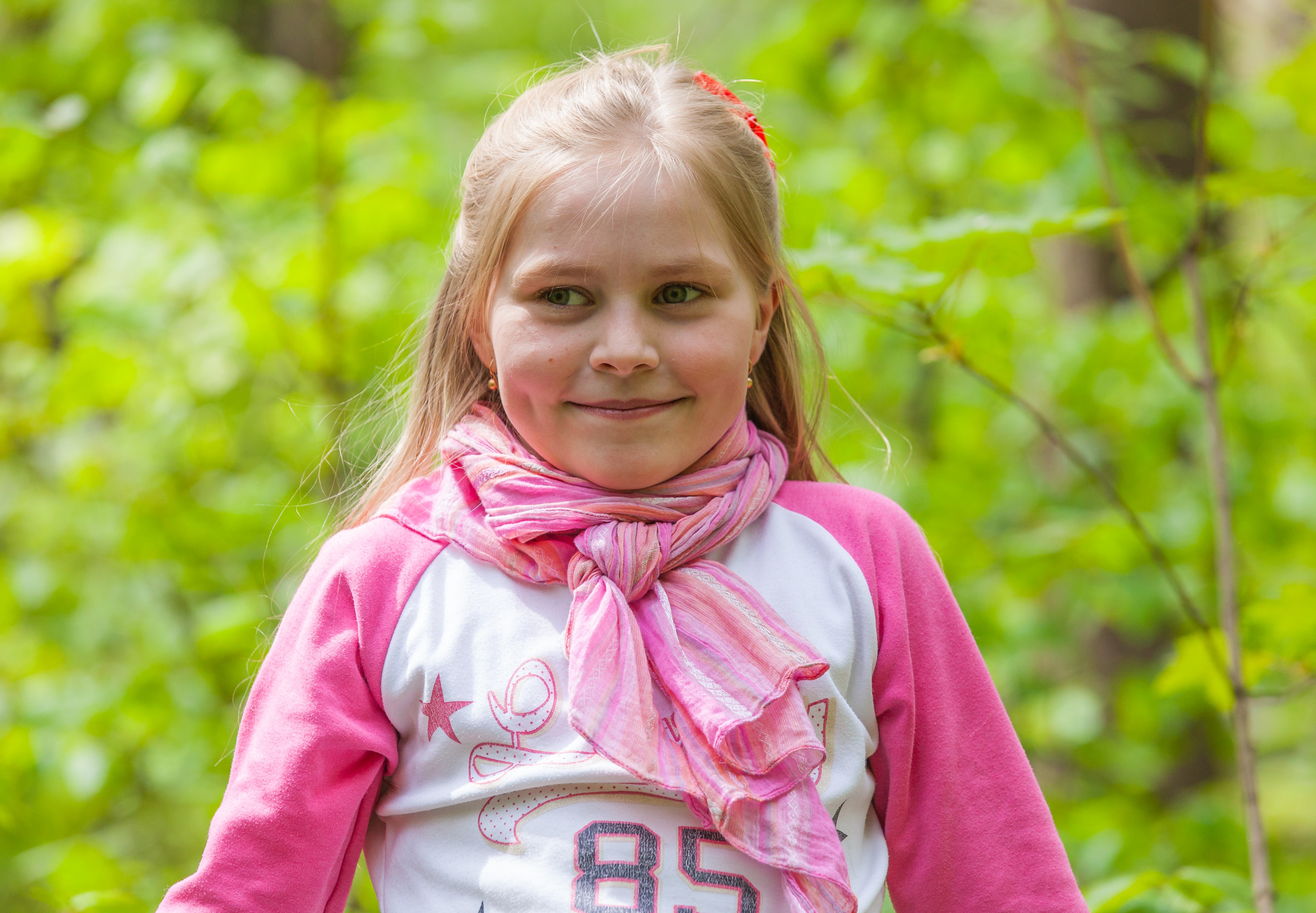 a cute Roman-Catholic blond child girl photographed in April 2014, portrait 28/29
