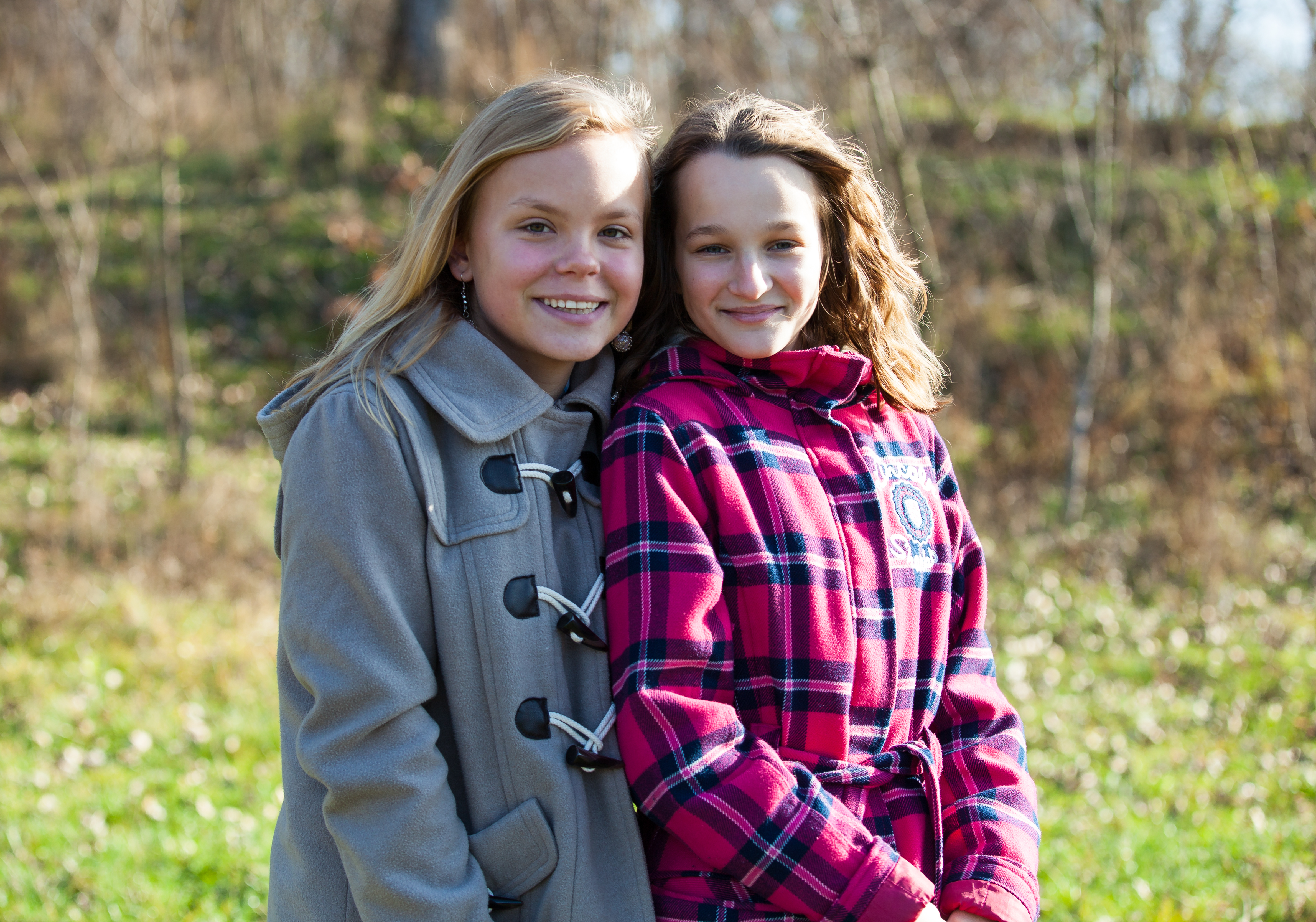 two cute friends photographed in November 2013