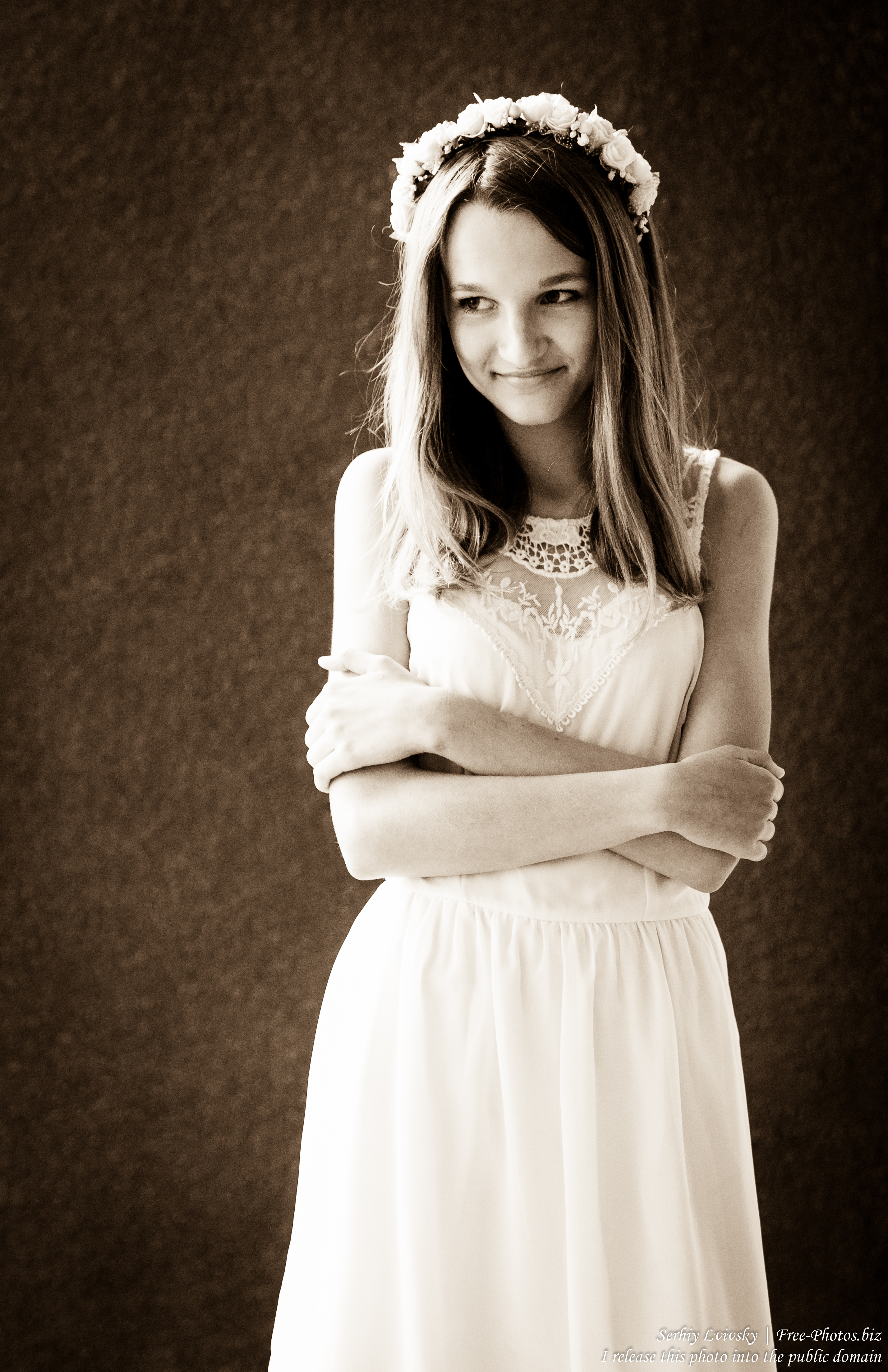 a 13-year-old Catholic girl in a white dress photographed in June 2015, picture 10