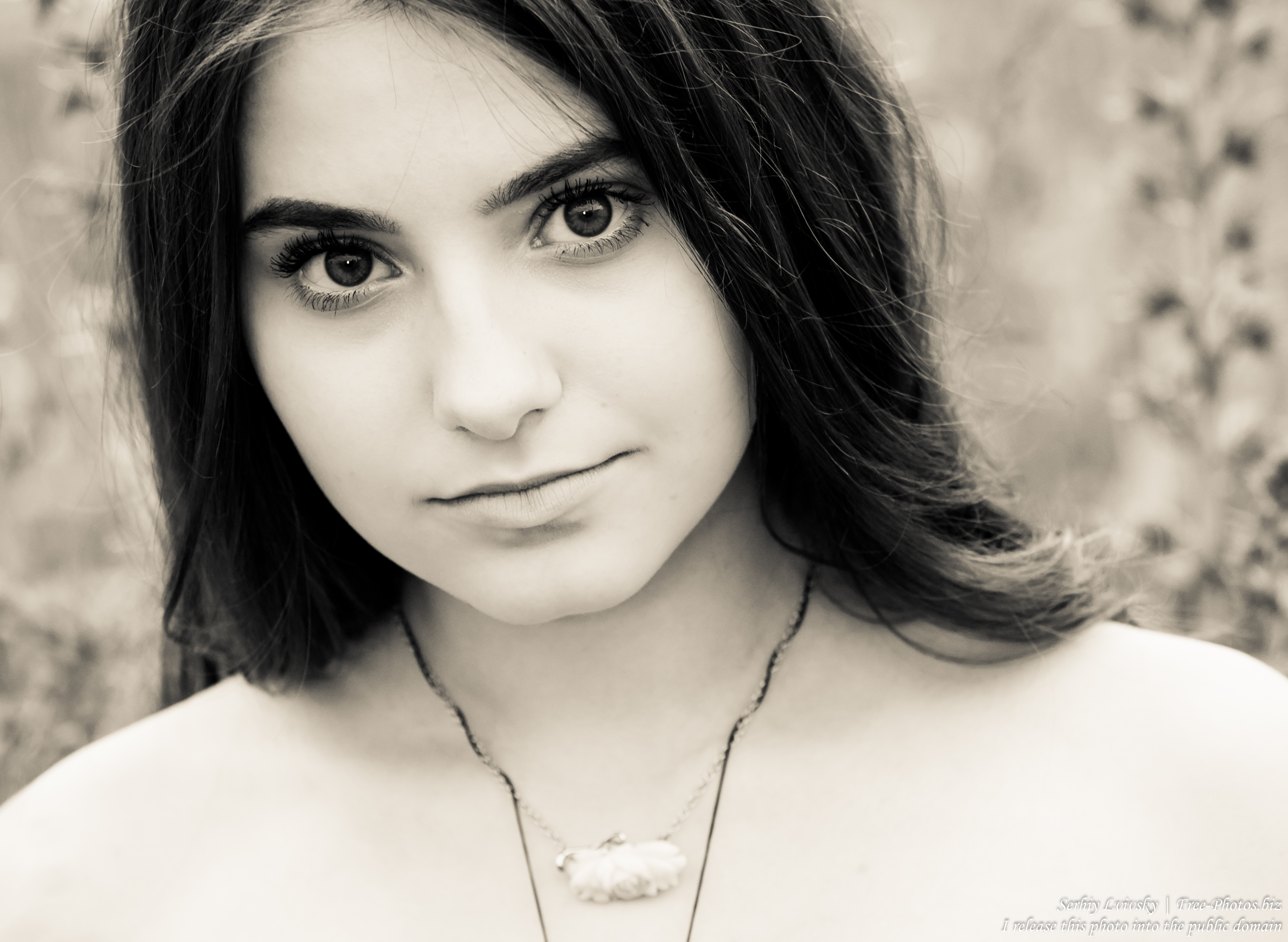 a 15-year-old girl photographed in June 2016, black and white