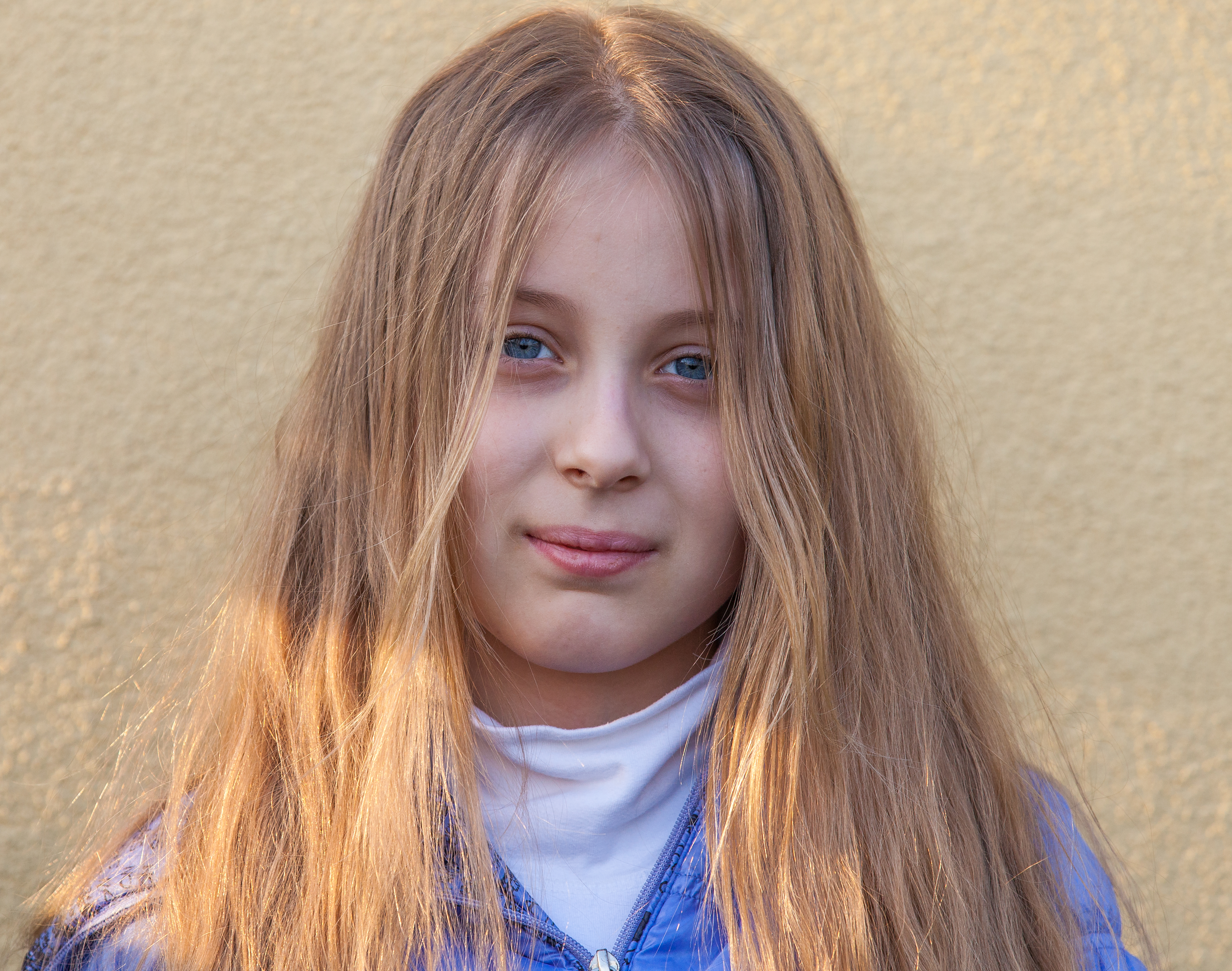 a blond long-haired Roman-Catholic girl photographed in April 2014, portrait 4 out of 11