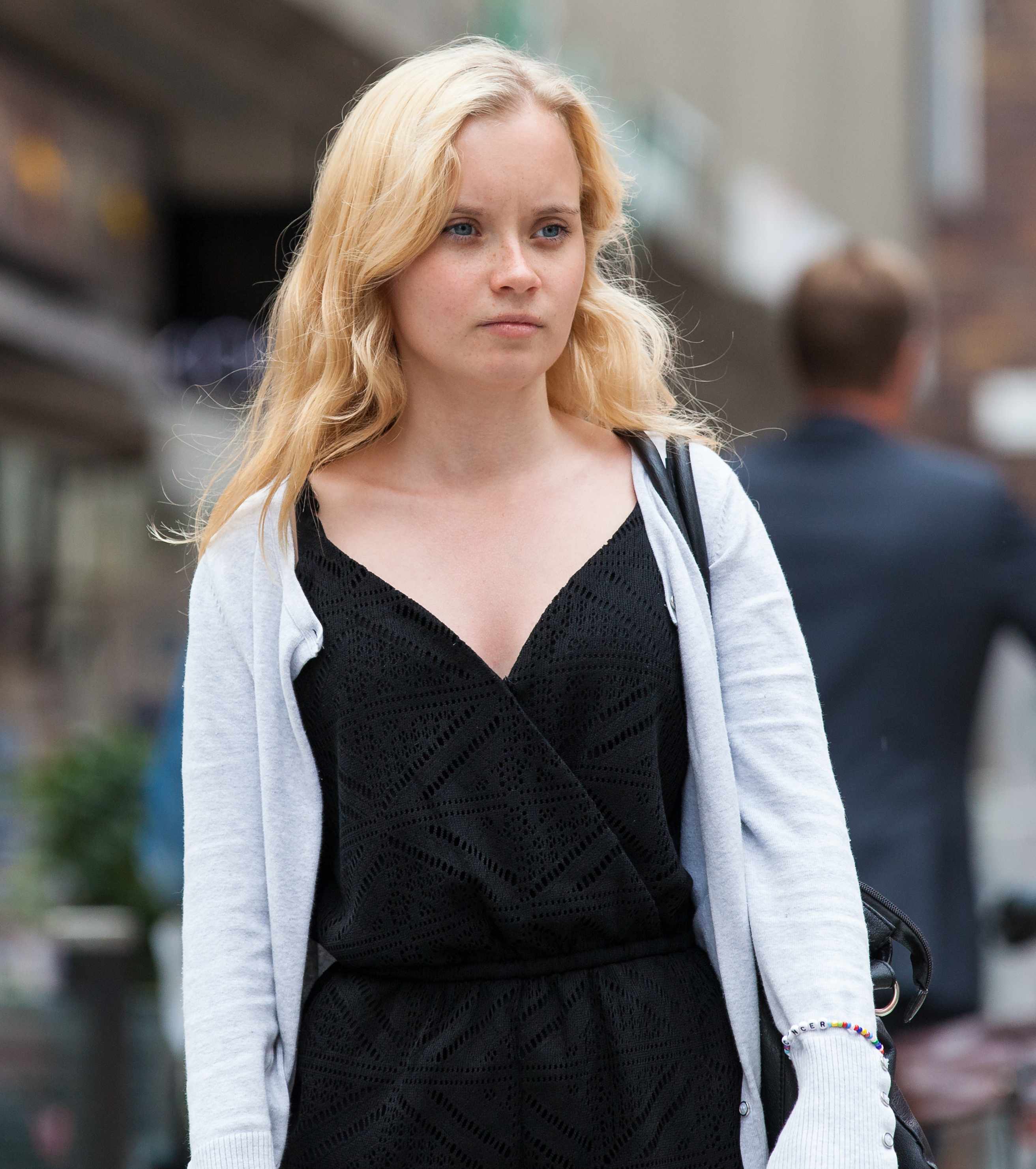 a cute blond girl photographed in Stockholm, Sweden in June 2014, picture 11/26