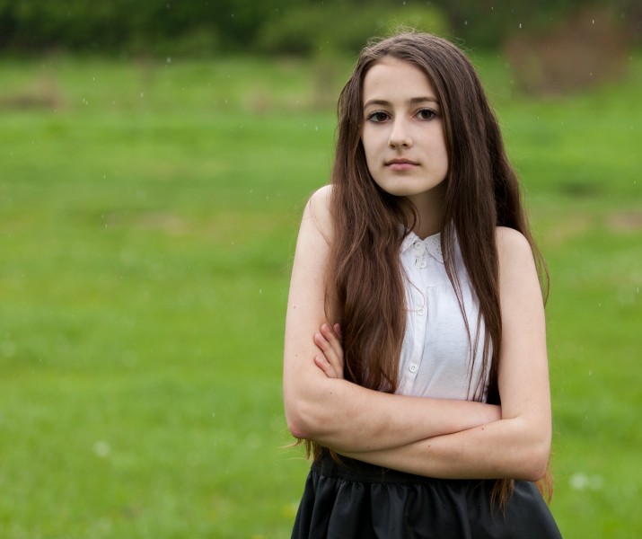 a 13-year-old brunette girl photographed in May 2015, picture 17