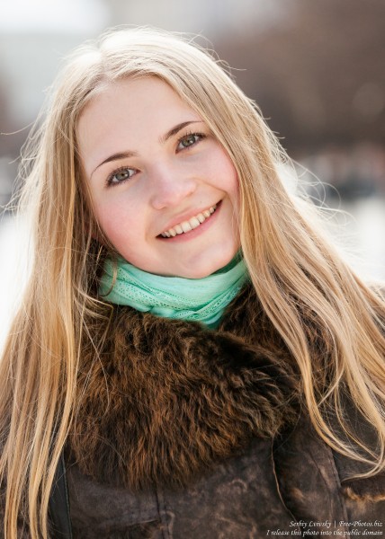 a beautiful 19-year-old Catholic blond girl photographed in February 2015, picture 7