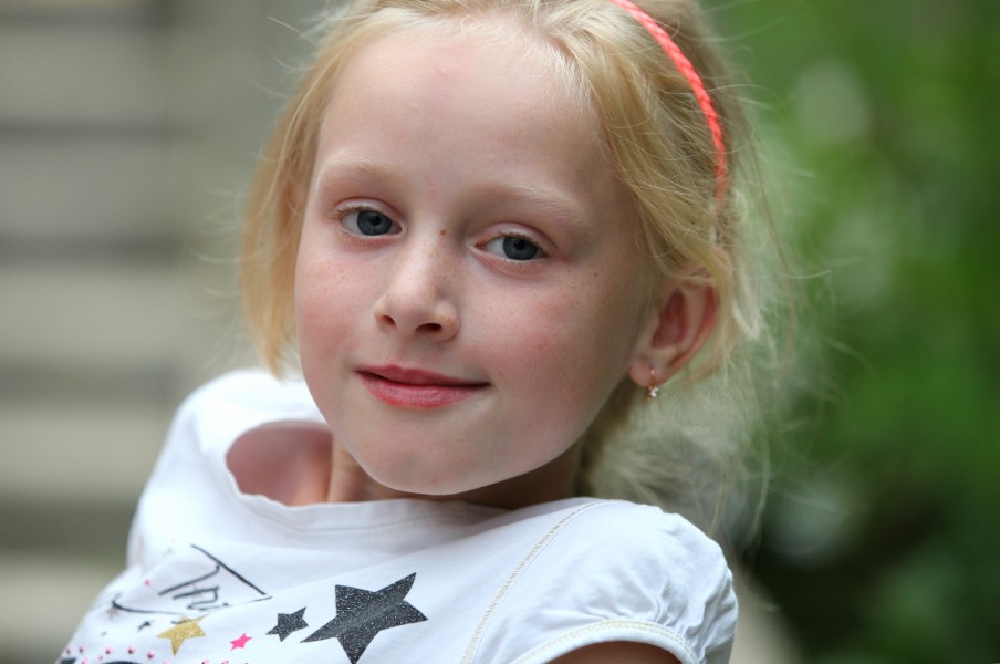 a beautiful young blond girl (a Catholic Christian) in a Christian camp in July 2013, picture 7/8