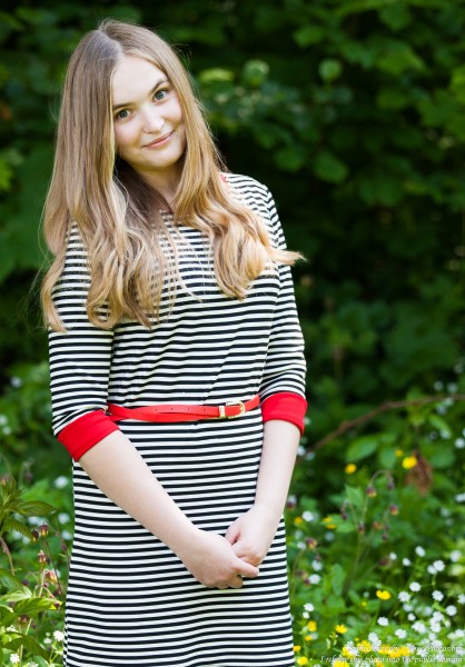 a blond 14-year-old girl photographed in May 2015, picture 7