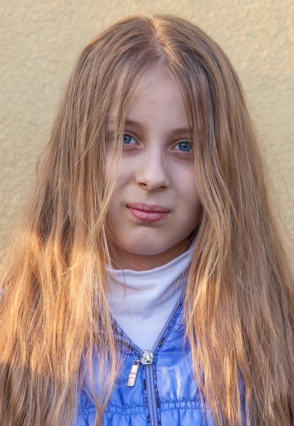a blond long-haired Roman-Catholic girl photographed in April 2014, portrait 5 out of 11