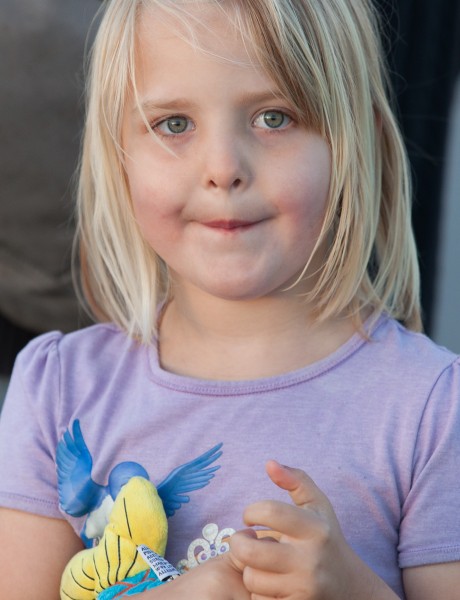 a cute fair-haired child girl in Copenhagen, Denmark, in June 2014, picture 3