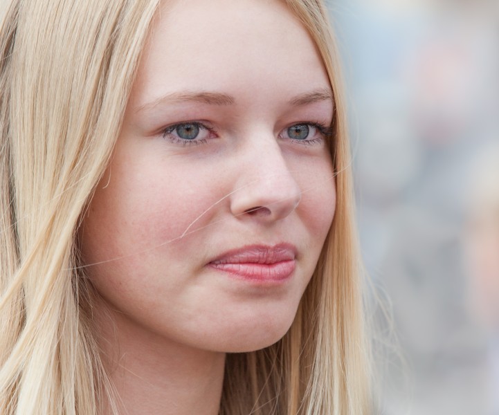 a cute fair-haired girl in Copenhagen, Denmark, in June 2014, picture 61