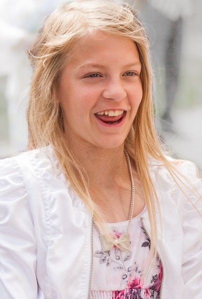 a pretty blond girl photographed in Uppsala, Sweden in June 2014, picture 26/34