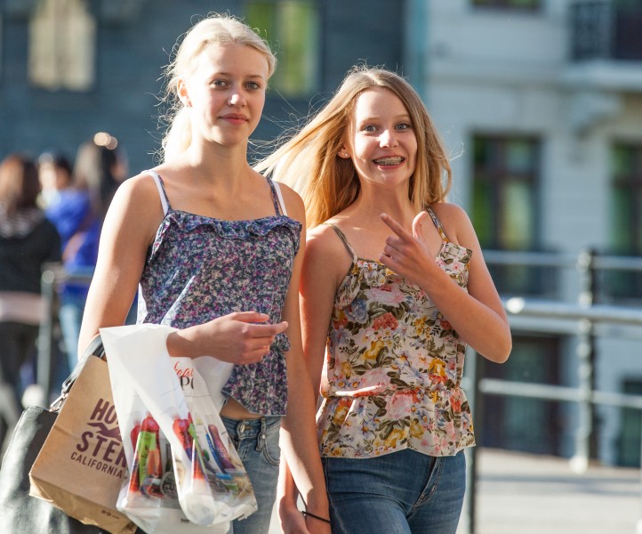 two blond girls photographed in Stockholm, Sweden in June 2014, picture 2