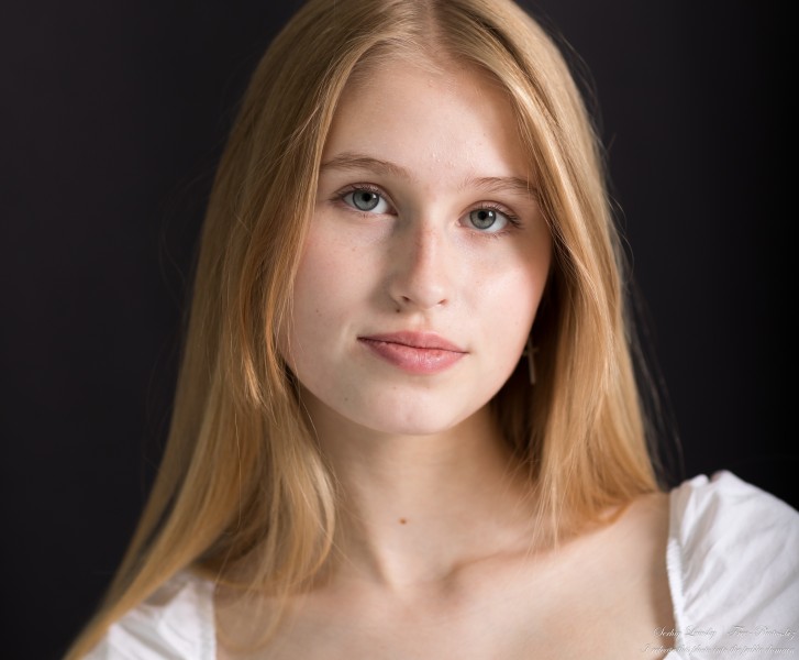 Joanna - a 15-year-old girl with natural big lips and natural blonde hair photographed in August 2023 by Serhiy Lvivsky, picture 23