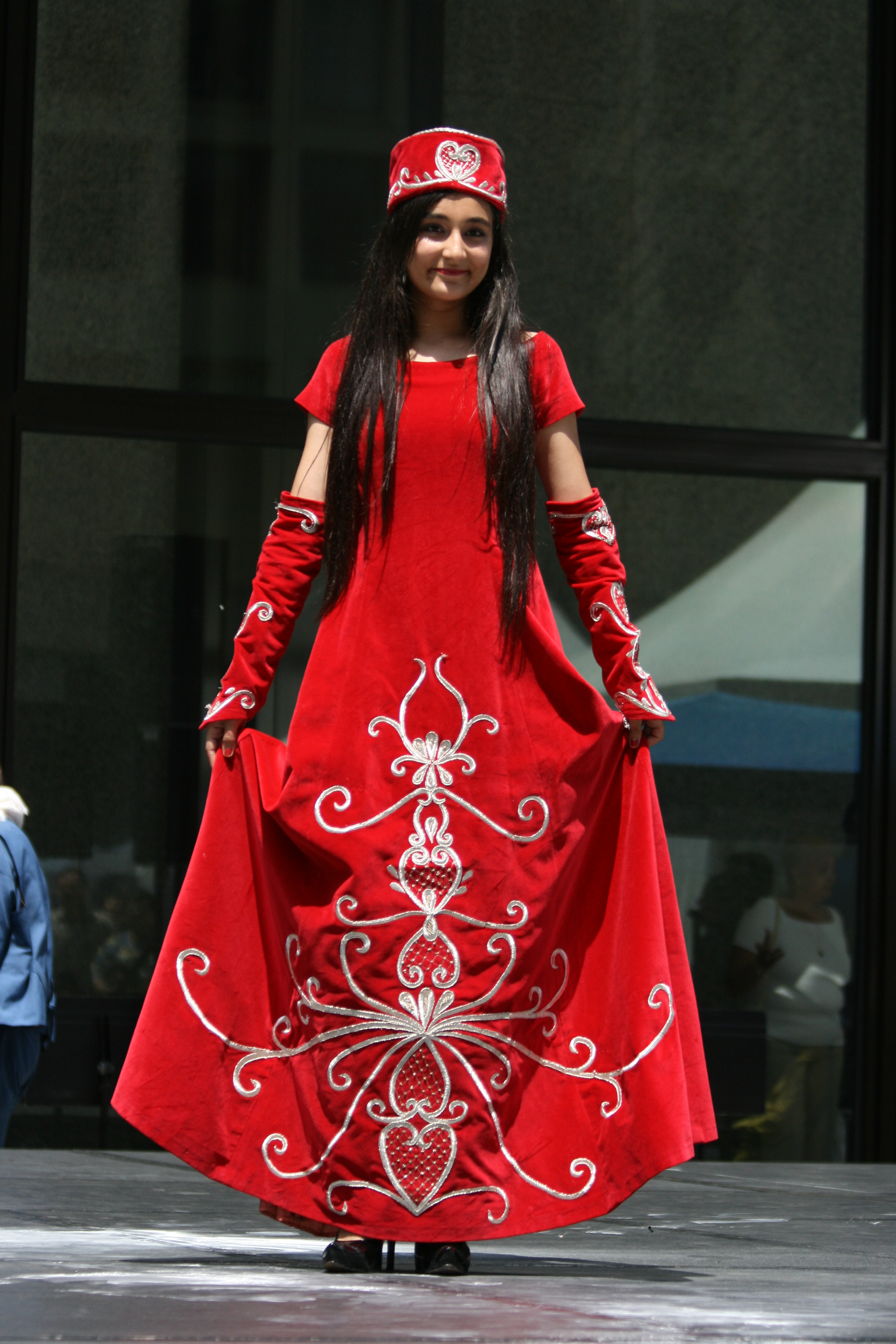 Turkish girl wearing red dress 2