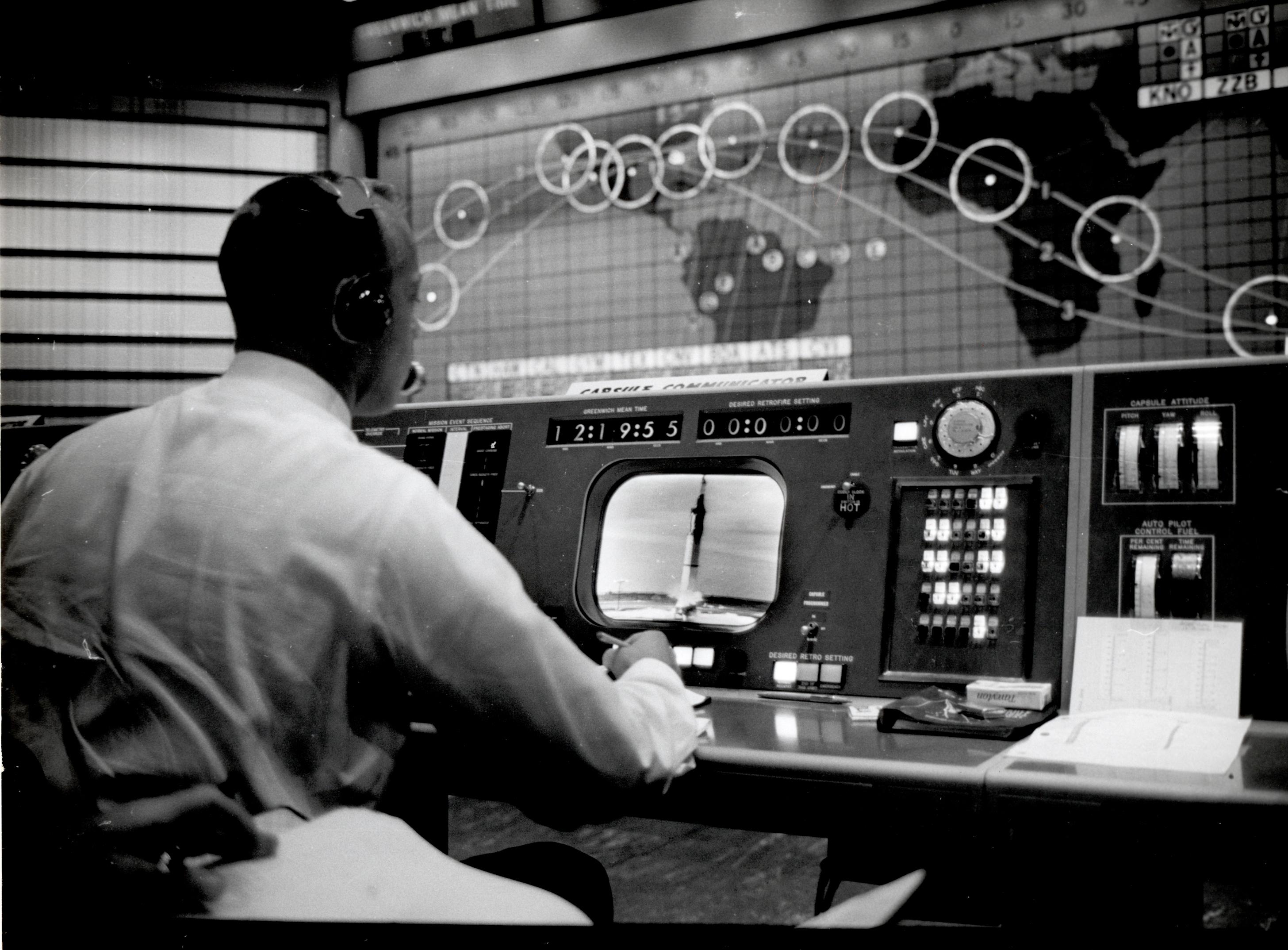 Alan Shepard in Mercury Control Center