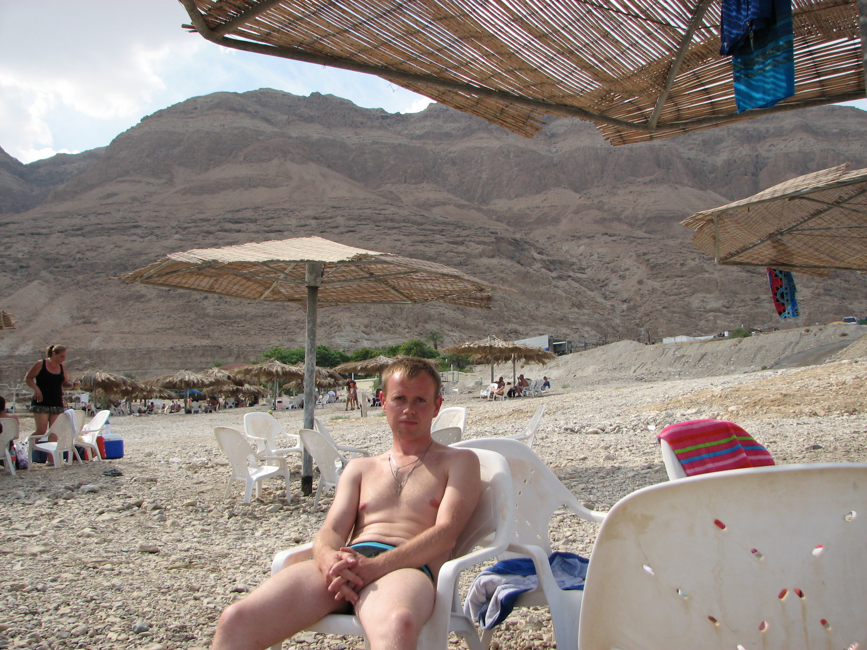 A man on the Dead Sea shore, Israel, 2011