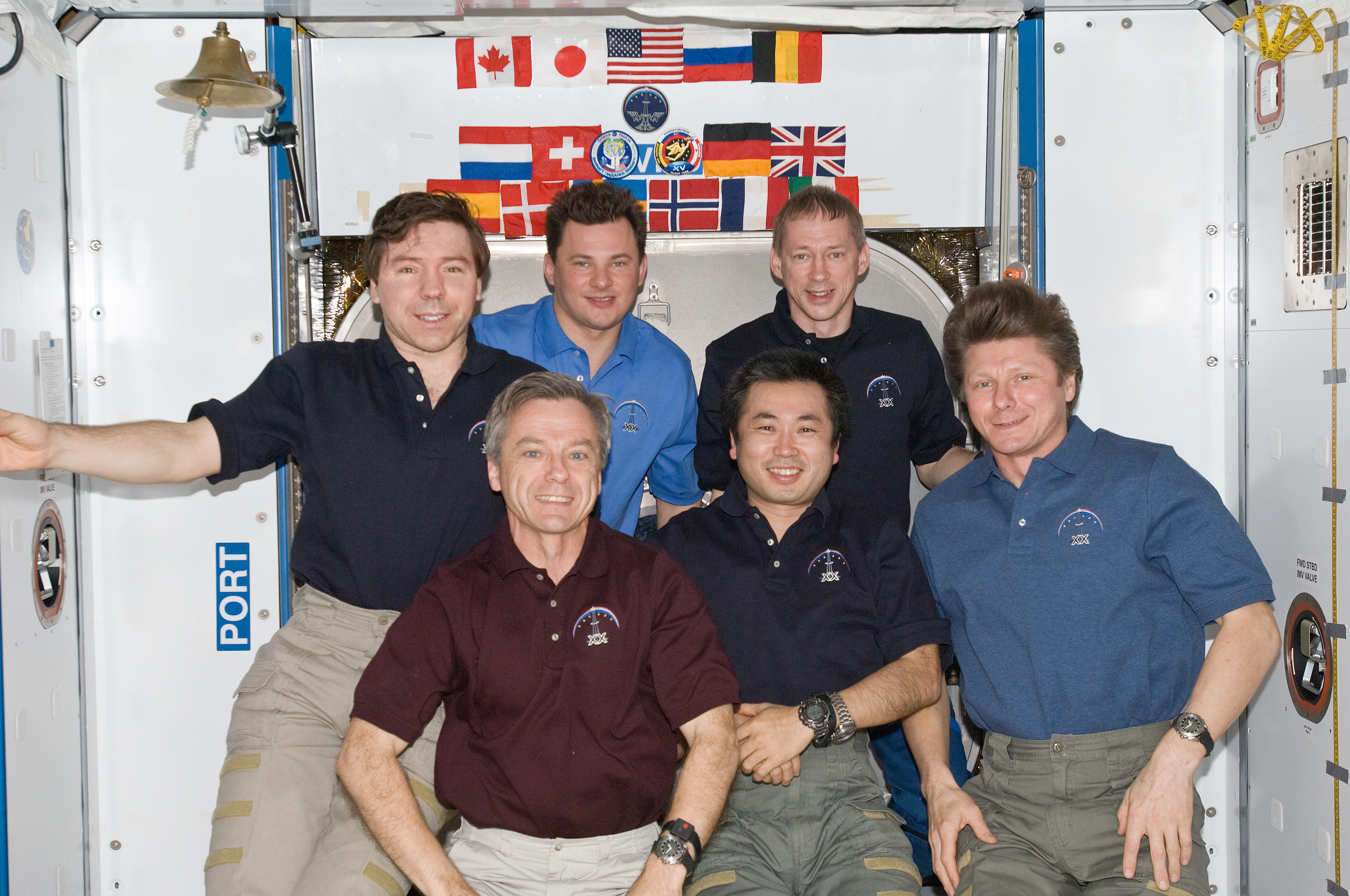 Expedition 20 in-flight crew photo with Koichi Wakata