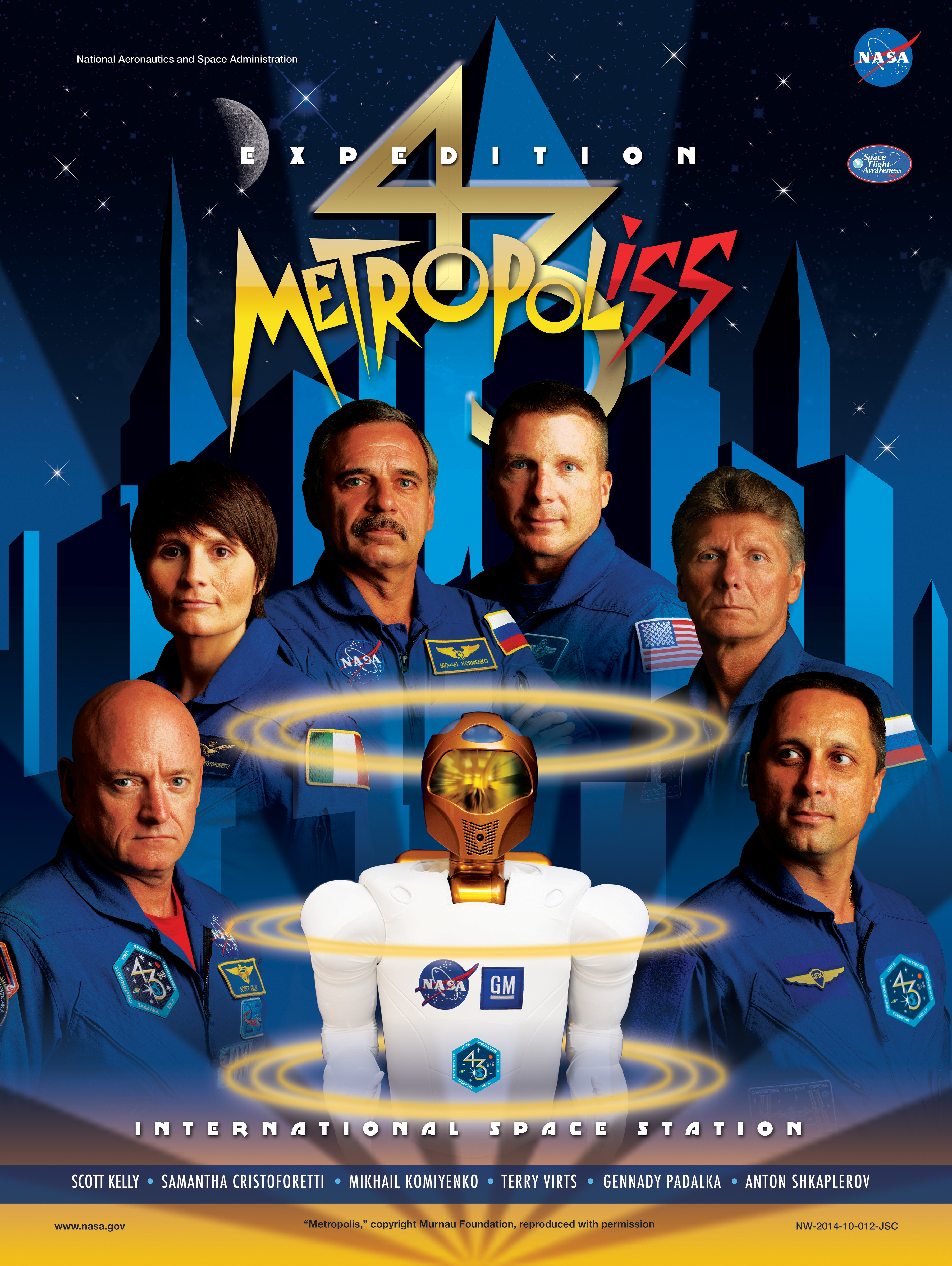 Expedition 43 'METROPOLISS' crew poster