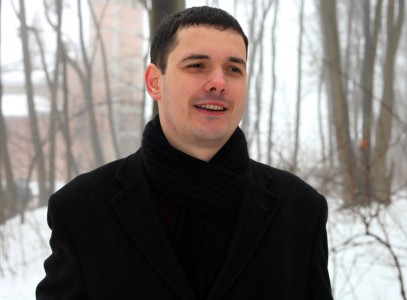 a really handsome Catholic man in a forest, picture 1
