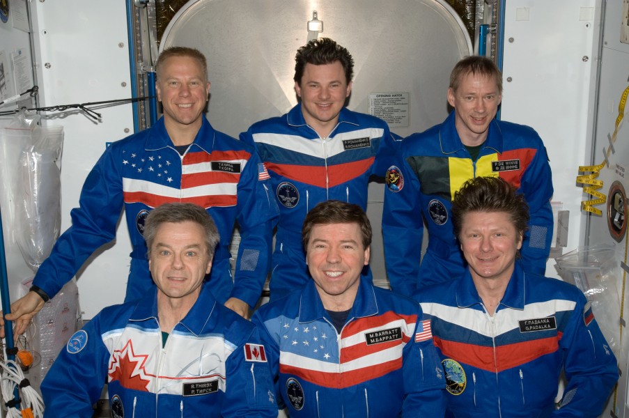 Expedition 20 in-flight crew photo with Timothy Kopra