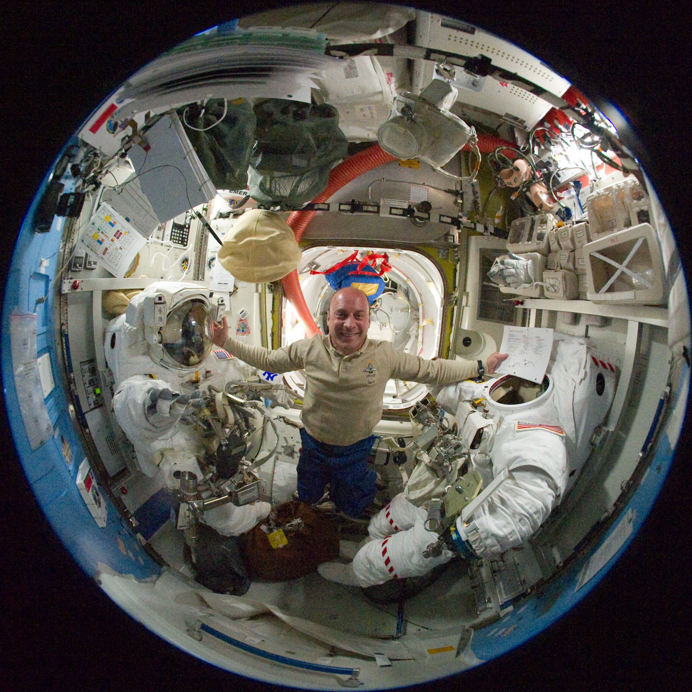STS132 Reisman inside Quest Airlock
