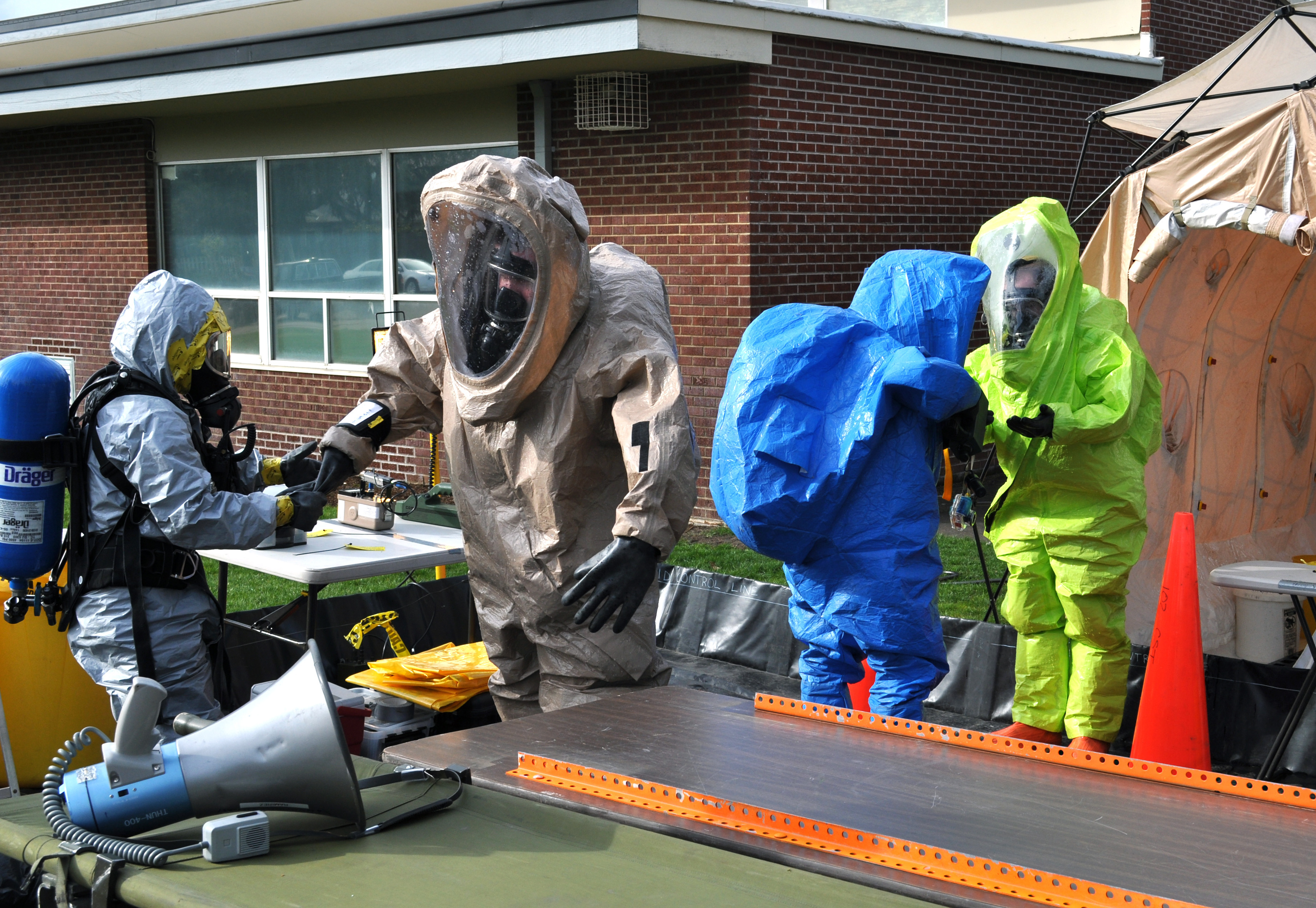 A decontamination training of the Oregon National Guard