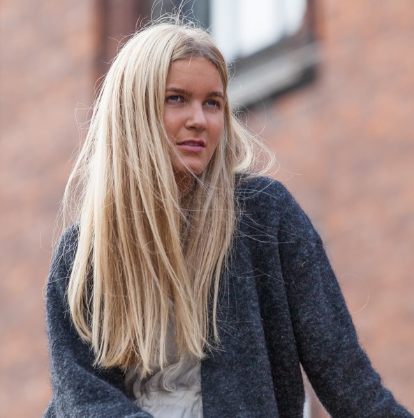 a cute fair-haired girl in Copenhagen, Denmark, in June 2014, picture 32
