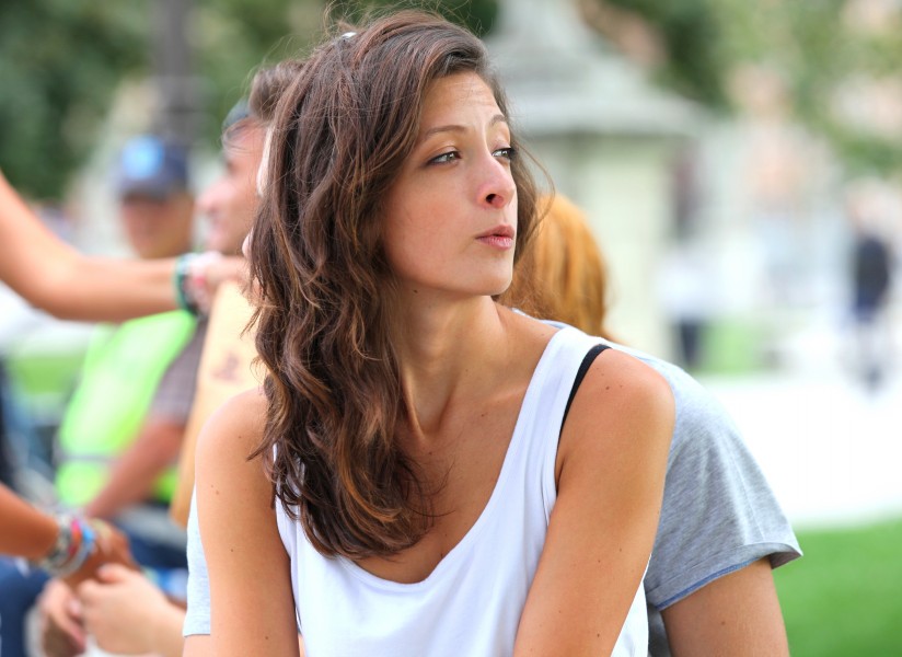 a pretty brunette girl photographed in Italy in August 2013