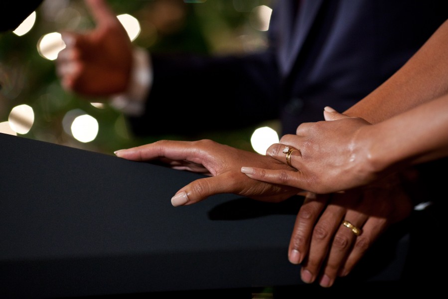 Barack and Michelle Obama's hands