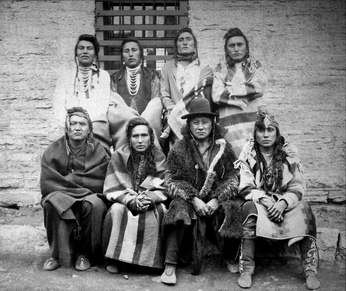 Crow Indian Chiefs. Captured at Custer Battlefield, Montana, Nov.7th and imprisoned at Ft. Snelling, Minn. Nov. 15th... - NARA - 533058restoredh