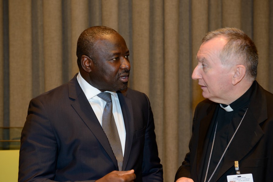 Lassina Zerbo and Pietro Cardinal Parolin at Seventh Ministerial Meeting on the Comprehensive Nuclear-Test-Ban Treaty (CTBT)
