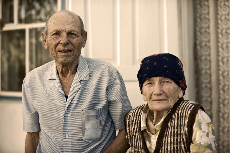 Old married couple in Kyrgyzstan