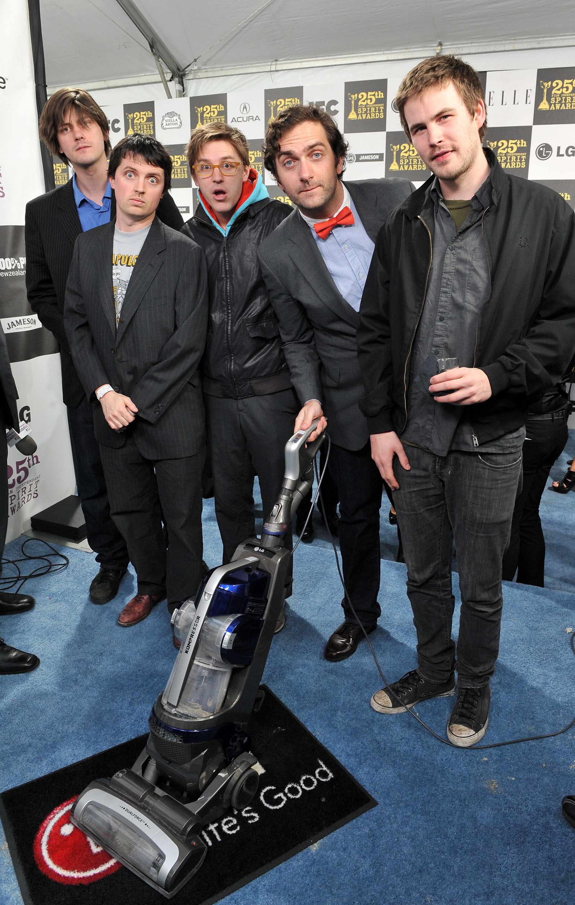 Trevor Moore, Timmy Williams, Darren Trumeter, Sam Brown and Zach Cregger with the LG Electronics Kompressor Vacuum on 25th Spirit Awards Blue Carpet held at Nokia Theatre L.A. Live on March 5, 2010 in LA