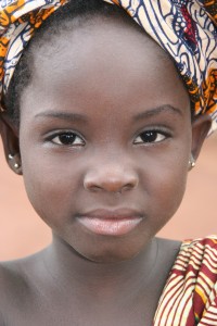 A young girl of the Bozo people along Niger river in Bamako, Mali, August 2007.