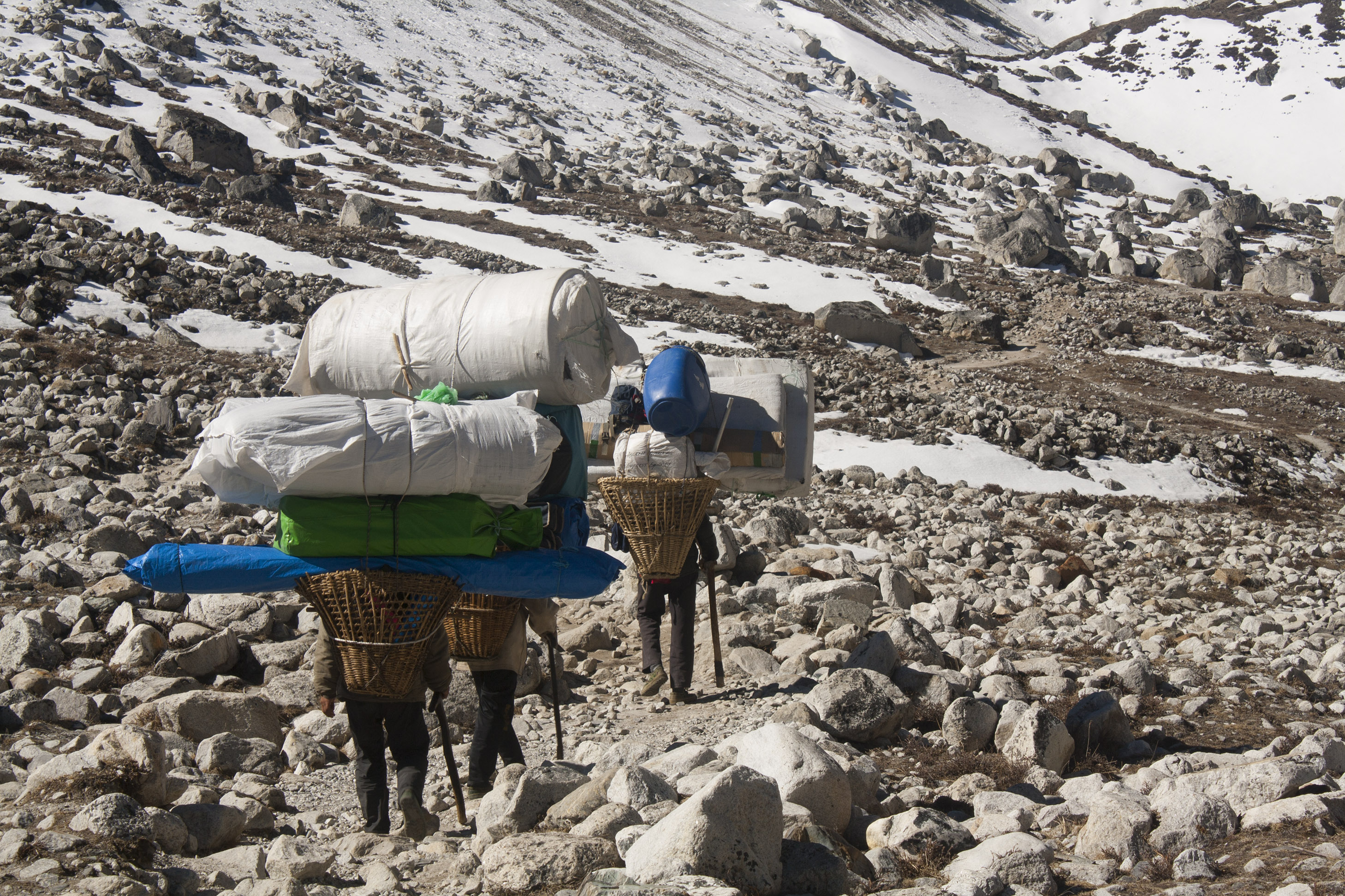 Sherpas on the Trail Nearing Lobuche, Nepal
